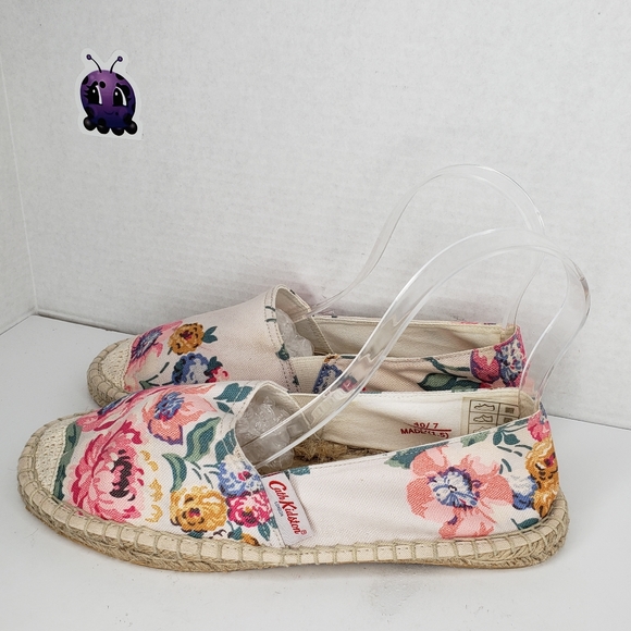 Cath Kidston Shoes - Cath Kidston Womens Ivory & Roses Flat Espadrilles